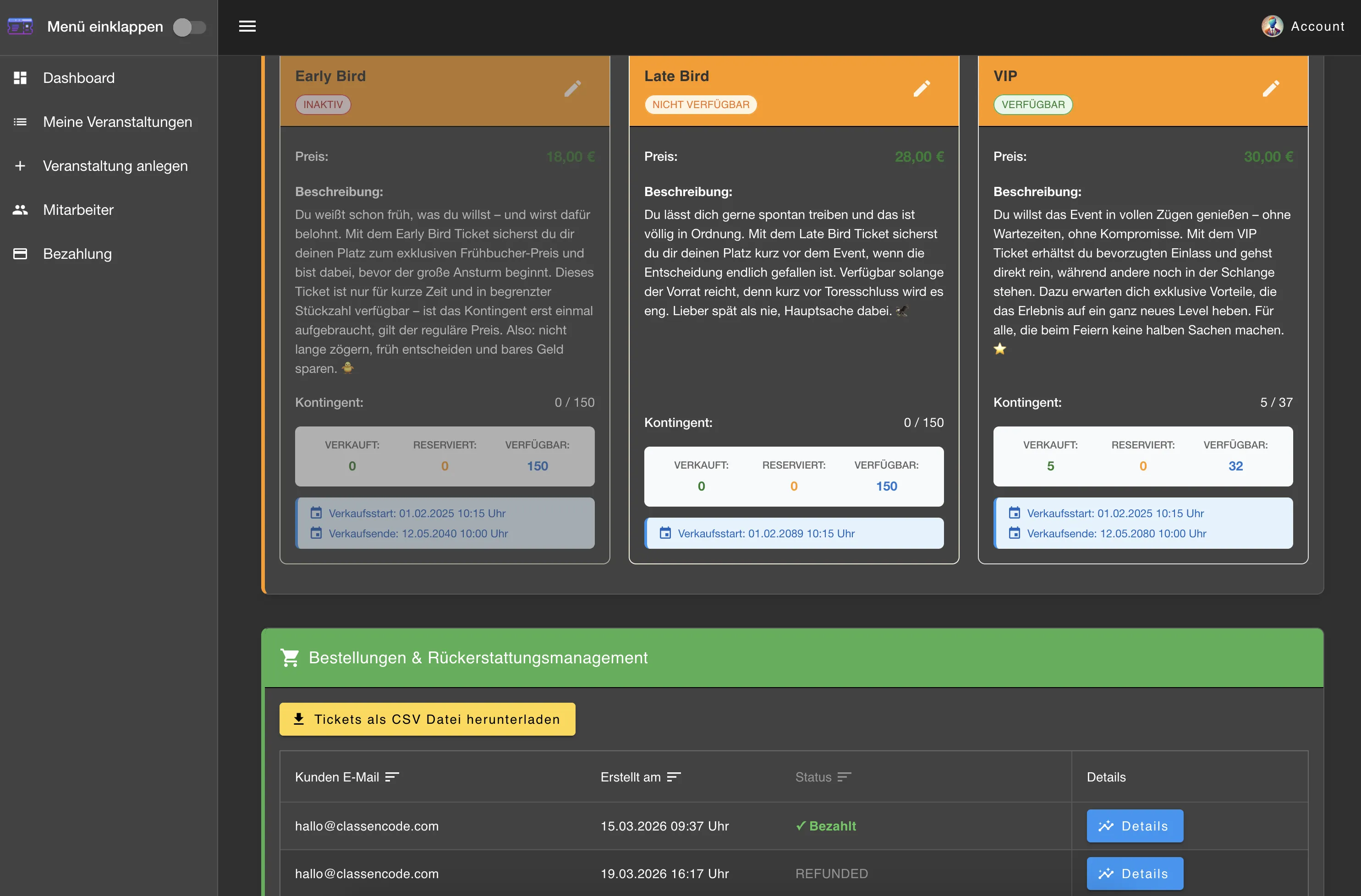 Veranstaltung im Überblick